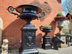 Gietijzeren tuinvazen tuinvaas bloempot bloembak op sokkel, Tuin en Terras, Ophalen of Verzenden, Nieuw
