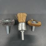 Set van 3 staalborstels voor Dremel, Ophalen of Verzenden, Gebruikt