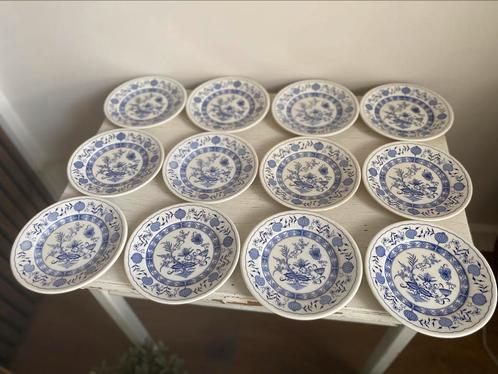Vintage gebakbordjes blauw/wit - Ironstone Tableware, Antiek en Kunst, Antiek | Servies compleet, Ophalen of Verzenden