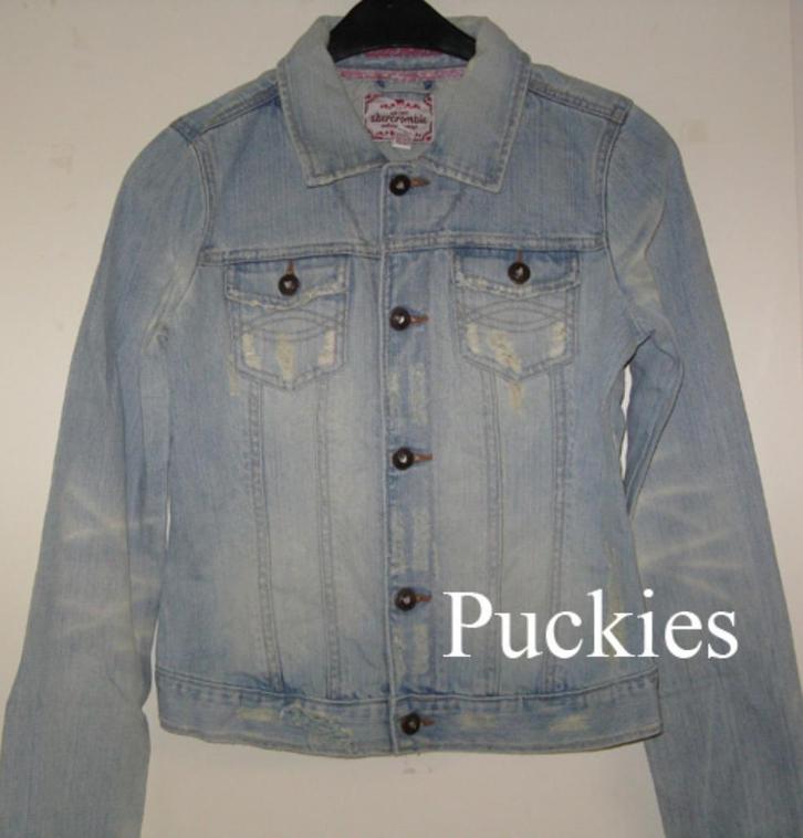 Maat 158 Lichtblauwe Abercrombie meisjes denim jas NIEUW .b, Kinderen en Baby's, Kinderkleding | Maat 158, Nieuw, Meisje, Jas