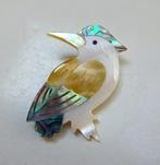 Parelmoer + paua schelp / abalone broche: vogel, Sieraden, Tassen en Uiterlijk, Broches, Overige materialen, 4 tot 7 cm, Overige kleuren