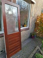 Hardhout tuindeur met 3-punt sluiting & dubbelglas, Doe-het-zelf en Verbouw, Ophalen, Gebruikt, 80 tot 100 cm, Buitendeur