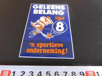 sticker Geleen Politiek Geleens Belang lijst 8   ijshockey  beschikbaar voor biedingen