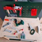 Houten speelgoed werkbank met moeten, bouten en gereedschap, Ophalen, Zo goed als nieuw