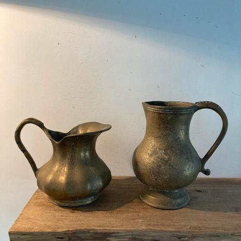 Antieke Koperen Schenkkannen - Set van Twee, Antiek en Kunst, Antiek | Koper en Brons, Koper, Ophalen of Verzenden