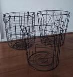manden zwart metaal  metalen manden korf @DOC61, Overige materialen, Mand, Rond, Nieuw