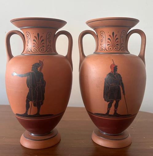P. Ipsen terracotta vazen 2 stuks, Antiek en Kunst, Antiek | Vazen, Verzenden