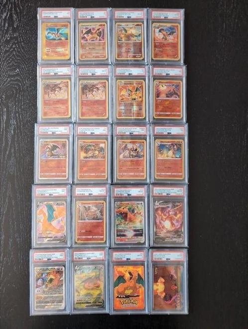 Unieke PSA Charizard collectie 1999-2022 - 20 Stuks, Hobby en Vrije tijd, Verzamelkaartspellen | Pokémon, Zo goed als nieuw, Losse kaart