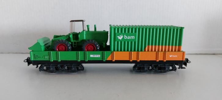 Bam Lage Bakwagon met Shovel en 20ft. Container *Nieuw* (05), Hobby en Vrije tijd, Modeltreinen | H0, Nieuw, Wagon, Wisselstroom