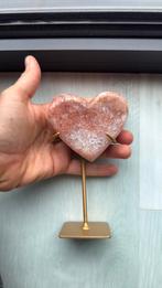 Roze Amethist Amethyst hart op goud standaard, Verzamelen, Ophalen of Verzenden