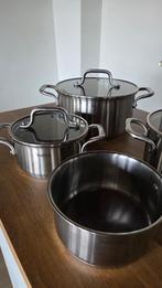 Pannenset Tefal (inductie), Huis en Inrichting, Keuken | Potten en Pannen, Ophalen, Gebruikt, Inductieplaat, Pannenset