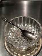 Bonbonschaal met onderzetter en zeer oud lepeltje, Antiek en Kunst, Antiek | Goud en Zilver, Ophalen of Verzenden