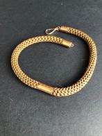 Antieke Haar Memorie Ketting met 585 Goud, Antiek en Kunst, Ophalen of Verzenden, Goud