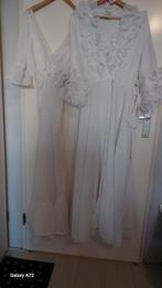 Witte vintage nacht jas en nachthemd set, Cini, Ophalen of Verzenden, Wit, Badjas