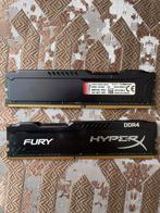 16GB (2x8GB) HyperX Fury DDR4 RAM Geheugen, Computers en Software, RAM geheugen, Gebruikt, DDR4, Ophalen of Verzenden, Desktop