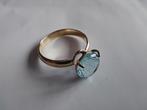 14 karaat gouden ring met 3,2K Topaas, Ophalen of Verzenden, Zo goed als nieuw, 17 tot 18, Met edelsteen