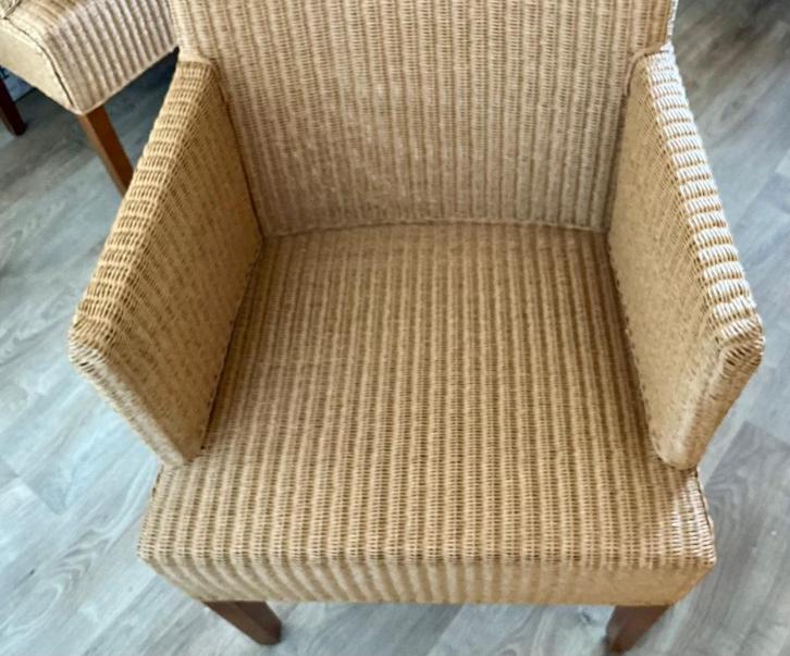 4 Orginele Lloyd Loom stoelen, Huis en Inrichting, Stoelen, Gebruikt, Vier, Hout, Riet of Rotan, Overige kleuren, Ophalen