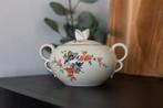 Vintage porseleinen suikerpot met bloemenpatroon (1960s), Ophalen of Verzenden