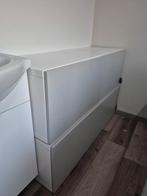 BESTÅ Kast met deuren - wit/lichtgrijs - 120x42x38 cm, Huis en Inrichting, Badkamer | Badkamermeubels, Ophalen, (Half)hoge kast