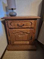 Set houten nachtkastjes met lade en deurtje, Ophalen, Gebruikt, Minder dan 45 cm, Minder dan 55 cm