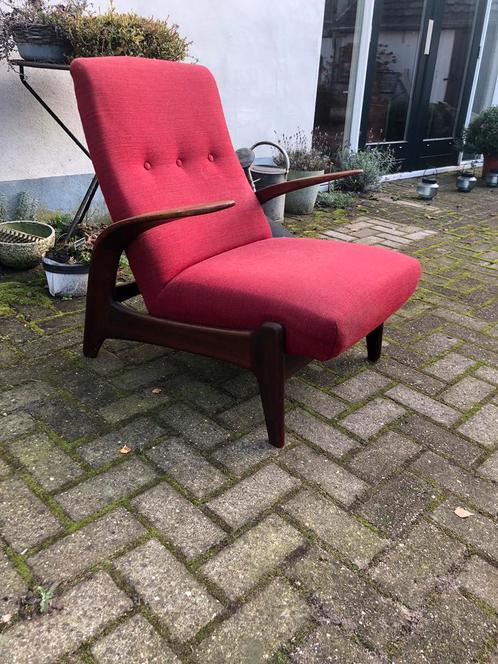 Rock ‘N rest fauteuil Rastad Relling Gibson & Slater design, Huis en Inrichting, Fauteuils, Gebruikt, Hout, Stof, 50 tot 75 cm