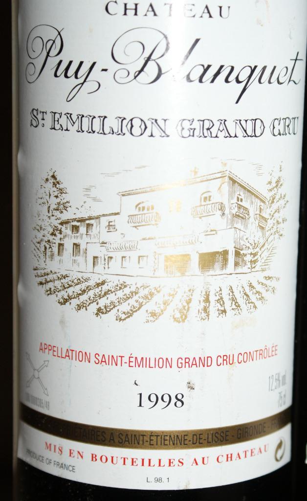 Fles St-Emilion G.C. Château Puy-Blanquet rood 75 cl 1998, Verzamelen, Wijnen, Nieuw, Rode wijn, Frankrijk, Vol, Ophalen of Verzenden