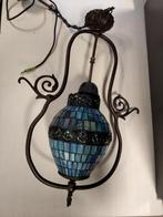 Zeer fraaie hanglamp Meyda Tiffany blauwe glazen raampjes, 50 tot 75 cm, Nieuw, Ophalen of Verzenden, Tiffany