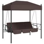 Schommelbank met luifel staal koffiebruin, Tuin en Terras, Tuinmeubel-accessoires, Ophalen of Verzenden, Nieuw