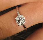Verlovingsring 14K Witgoud - 1.01ct natuurlijke diamant, Ophalen of Verzenden, Zo goed als nieuw, 17 tot 18, Met edelsteen