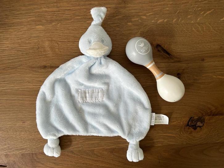 Zachte mooie knuffel en sambabal van Bambam, Zgan!, Kinderen en Baby's, Kraamcadeaus en Geboorteborden, Nieuw, Kraamcadeau, Ophalen of Verzenden