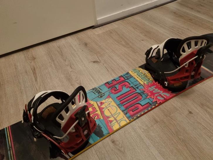 SALOMON PULSE 160 SNOWBOARD + FLOW FUSE RS MAAT LARGE, Sport en Fitness, Snowboarden, Gebruikt, Board, Ophalen of Verzenden