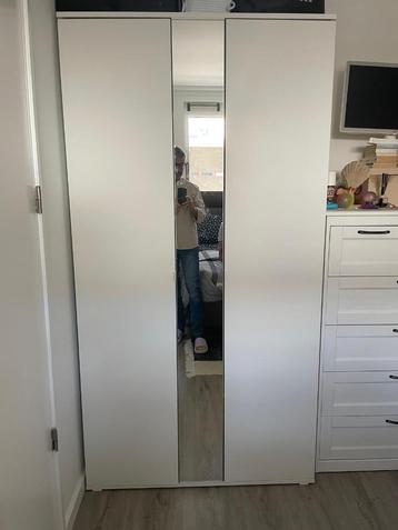 Wardrobe with 2 doors, white, 105x57x200 cm
