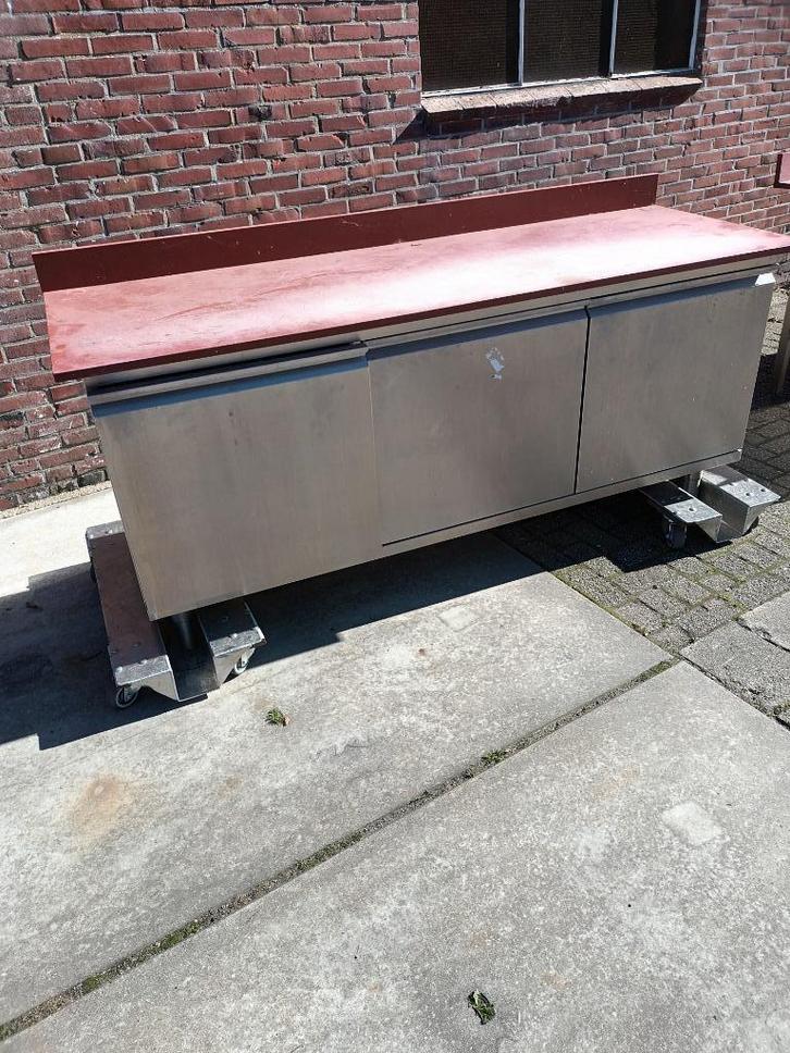 Werktafel 200x70x90 met 3 laden 50x50x50 Rvst., Huis en Inrichting, Keuken | Keukenelementen, Gebruikt, Minder dan 100 cm, Ophalen