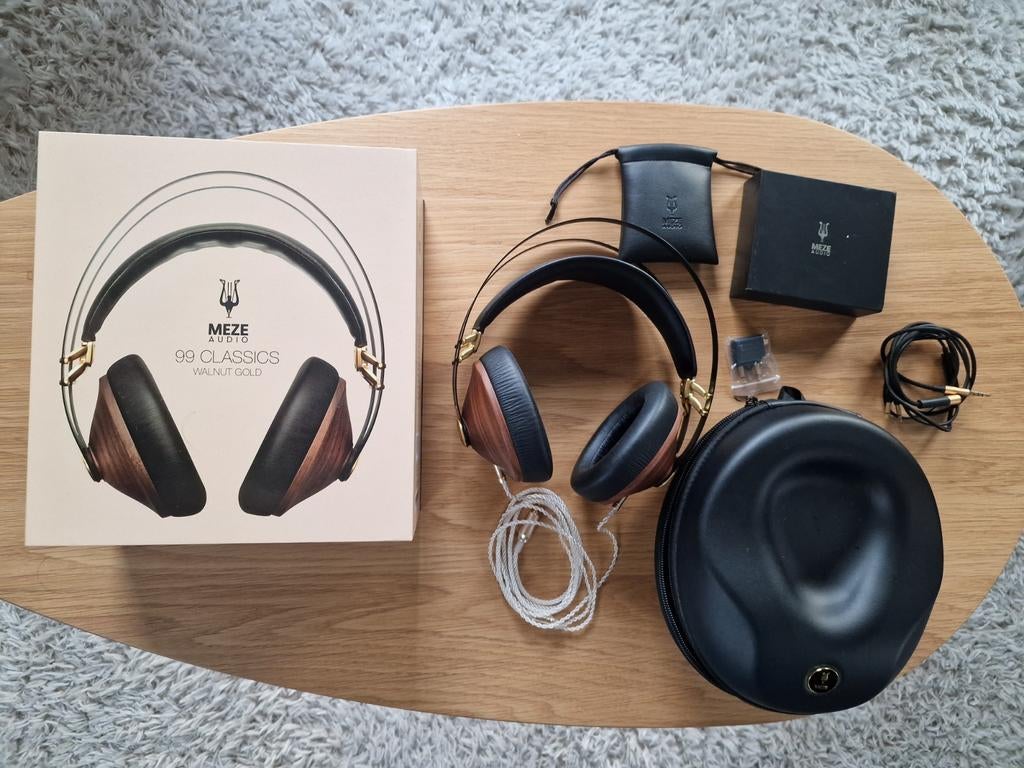 Meze Audio 99 Classics walnut gold, Audio, Tv en Foto, Koptelefoons, Ophalen of Verzenden, Zo goed als nieuw, Op oor (supra aural)