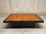 Willy Rizzo-stijl bar salontafel van wortelhout en spiegel, Huis en Inrichting, Tafels | Salontafels, 100 tot 150 cm, Vintage midcenury willy rizzo paul michel