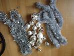 Zilverkleurige kerstboom versiering, Diversen, Kerst, Ophalen of Verzenden, Gebruikt