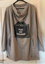 Grijze trui met 'Rue de Dyanne' print (Dyanne Beekman), Maat 42/44 (L), Ophalen of Verzenden, Grijs, Gedragen