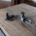 PEWTER tin set van 2 zeehondjes zeldzaam!, Antiek en Kunst, Ophalen of Verzenden