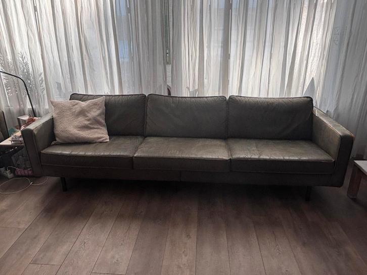 Te koop: bankenset - 2,5-zits, 4-zits en poef, Huis en Inrichting, Banken | Bankstellen, Gebruikt, Rechte bank, Vierpersoons of meer