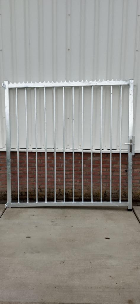Nieuwe Spijlen Draaipoort 200x200 Compleet Verzinkt, Tuin en Terras, Tuinhekken en Hekwerk, Nieuw, Spijlenhekwerk, IJzer, Met poort