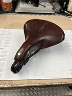 Vintage leren fietszadel met veren, Fietsen en Brommers, Fietsonderdelen, Ophalen, Gebruikt, Algemeen, Zadel