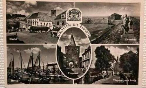 Elburg 5 luik oa oude pier zwembad & horizon, Verzamelen, Ansichtkaarten | Nederland, Ophalen of Verzenden