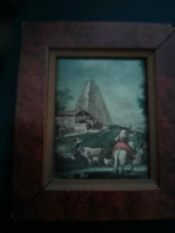 Miniatuur schilderijtjes in lijst, Zuccarelli repro beschikbaar voor biedingen