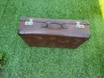 Leren koffier vulcan fiber vintage, Ophalen, Gebruikt, Leer