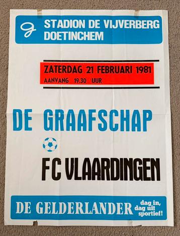 Voetbal Affiche De Graafschap FC Vlaardingen 21-02-1981 beschikbaar voor biedingen