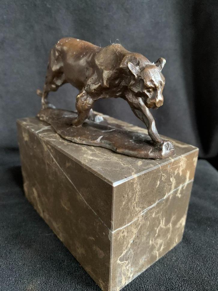 Panter, gesigneerd Carvin, brons, Antiek en Kunst, Kunst | Beelden en Houtsnijwerken, Ophalen of Verzenden