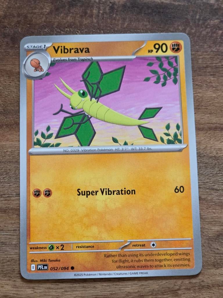 Pokémon Vibrava 052/094 - Non Holo - PFL, Ophalen of Verzenden, Nieuw, Losse kaart