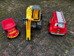 Buitenspeelgoed grote graafmachine brandweer en keepwagen, Ophalen, Gebruikt