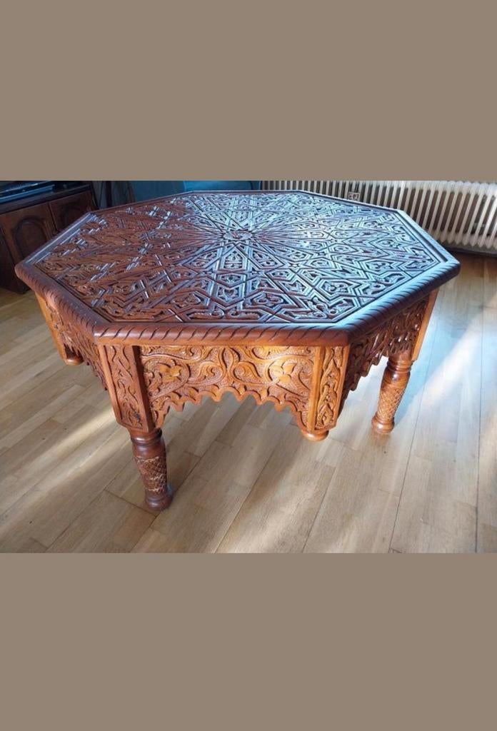 Barok Marokkaanse Tafel - Brocante Stijl, Huis en Inrichting, Tafels | Salontafels, Gebruikt, 50 tot 75 cm, Ophalen of Verzenden