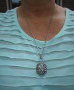 Zilveren ketting met prachtige Art Nouveau hanger nr.1428